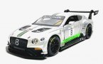 Silver NO.8 Kids 1:32 Scale Diecast Bentley Continental GT3 Toy