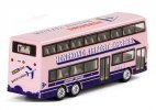 Pink 1:87 Scale Airport Express Diecast Double Decker Bus Toy