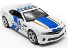 White 1:24 Scale Police Theme Diecast Chevrolet Camaro SS Model