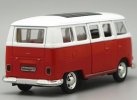 1:38 Scale Kids Red / Brown Diecast Volkswagen T1 Bus Toy