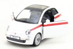 White 1:36 Scale Kids Diecast Fiat 500 Car Toy