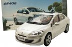 1:18 Scale White / Blue Diecast 2012 Peugeot 408 Model