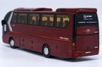 Wine Red / Blue 1:38 Scale Die-Cast King Long Bus Model