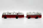 Red-White 1:64 Scale Diecast Skoda 706RO Bus With Trailer Model