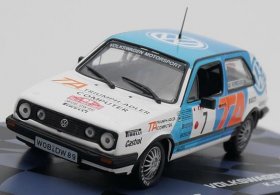 White-Blue 1:43 Scale IXO Diecast 1987 VW Golf GTI 16V Model