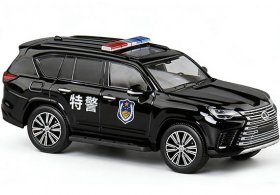 1:64 Scale Black Police Diecast 2022 Lexus LX600 Model