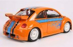 Purple / Orange Bburago 1:18 Diecast VW New Beetle Model