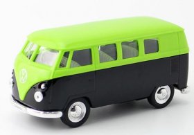 Kids Green-Black Welly 1:36 Scale Diecast 1963 VW T1 Bus Toy