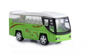 Kids 1:64 Scale White / Green Die-Cast Tour Bus Toy