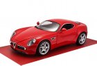 Red 1:18 Scale Bburago Diecast Alfa Romeo 8C Model