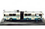 Retro Blue-White BeiJing NO.101 Tinplate Trolley Bus Model