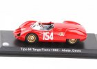 Red 1:43 Scale Diecast 1962 Maserati Tipo 64 Targa Florio Model