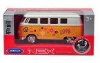 1:36 Scale White-yellow Graffiti Kids 1962 Classical VW Bus Toy