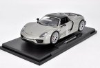 1:18 Scale Silver Welly Diecast Porsche 918 Model