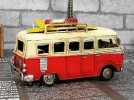 Medium Scale Red-White Vintage Style Bus Model