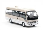 1:64 Scale Creamy White Diecast Toyota Coaster Coach Bus Model