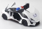 1:32 Kids Black / White Police Diecast Lykan Hypersport Car Toy