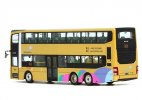 Yellow 1:76 Scale Zhuhai Diecast MAN A95 Double Decker Bus Model