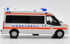 GCD 1:64 Scale Ambulance White Diecast Ford Transit Model