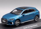 Red / Blue / White 1:43 Scale Diecast Audi A3 Sportback Model