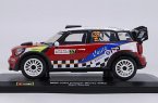 Red 1:32 Scale Bburago Diecast Mini Cooper WRC Model