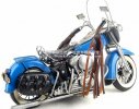 Handmade Medium Scale Blue Tinplate 1966 Harley Davidson FLT