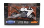 White / Black 1:10 Welly Diecast KTM RC8R 1190 Motorcycle Model