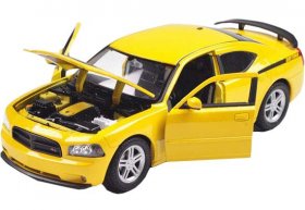 Red / Yellow 1:24 Welly Diecast Dodge Charger Daytona R/T Model
