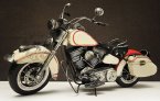 White Large Scale Handmade Tinplate 1940s Indian Motorcycle