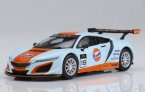 Gulf 1:64 Scale Blue-Orange Diecast Acura NSX GT3 Model Model