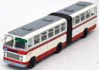 White-Red 1:64 Scale BK662 Diecast Beijing Articulated Bus Model