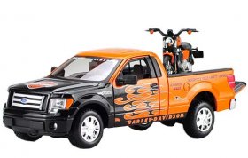 1:24 Scale Black-Orange MaiSto Die-Cast Ford F150 Pickup Model