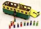 Large Scale Yellow-Green Kids Wooden City Bus Toy