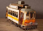 Yellow Vintage Medium Scale Tinplate Porto Tram Model