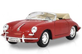 Black / Red 1:24 Scale Welly Diecast Porsche 356B Model