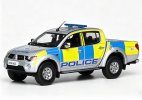 1:43 Silver Police Diecast Mitsubishi Triton L200 Pickup Model