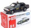 1:63 Mini Scale Black TOMY NO.51 Diecast Toyota Crown Taxi Toy