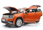 Orange 1:18 Scale Diecast 2019 VW Teramont X SUV Model