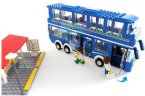 Kids 338 Pieces Blue Building Blocks Double-Decker Bus Toy