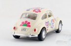 Yellow / Creamy White / Pink 1:32 Scale Diecast VW Beetle Toy