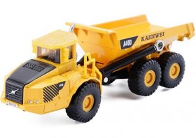 Kids Bright Yellow 1:87 Scale Die-Cast Dump Tip Truck Toy