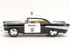 1:40 Kids Black-White Police 1957 Diecast Chevrolet Bel Air Toy