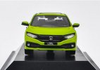 Yellow 1:43 Scale Diecast 2019 Honda Civic Car Model