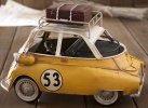 1:10 Scale Yellow / Red Retro Tinplate 1955 BMW Isetta Model