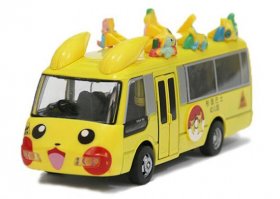 Kids Yellow Pull-Back Function Lovely Pikachu Diecast School Bus