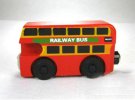 Red Wooden Bulgy Railway Double Decker Bus