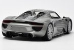 Gray 1:24 Scale Welly Diecast Porsche 918 Spyder Model