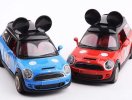 Blue / Red Kids 1:32 Scale Mickey Diecast Mini Cooper Car Toy