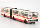 1:64 White-Red NO.1 Diecast Jinghua BK6170 Articulated Bus Model