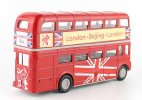 1:50 Scale Red / Blue Diecast London Double Decker Bus Toy